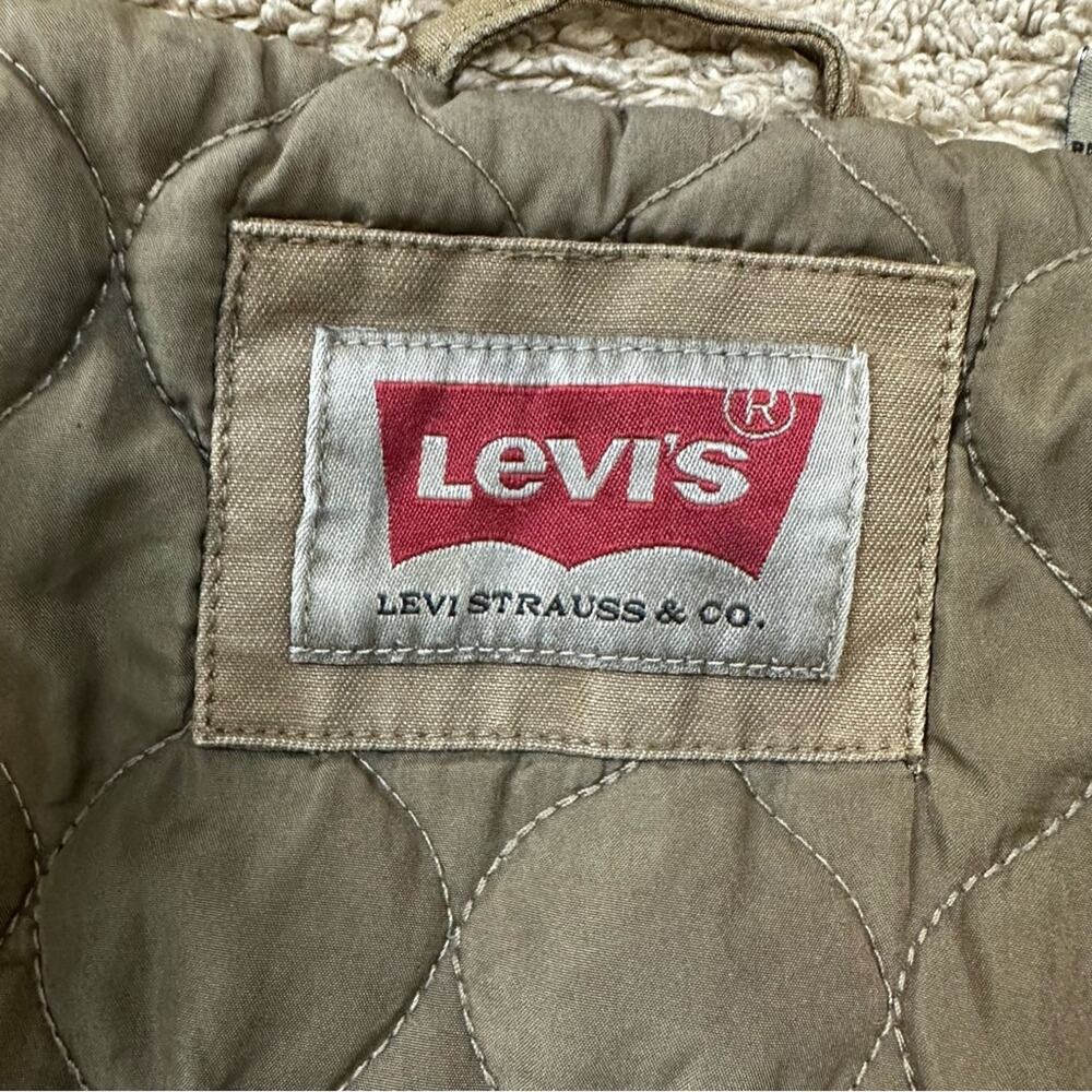 Levi’s Canvas Quilted Utility Trucker Jacket Brown Size XXL - Picture 10 of 11